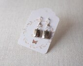 Silver Pyrite Rectangle Earrings