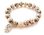 Hamsa Charm Beaded Stretch Bracelet