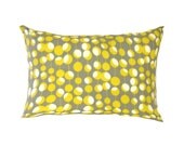 Yellow Pillow Cover- Mustard Pillow- Martini Dots Pillow- Amy Butler Pillow .Yellow  Pillow. 12 x 16, 12 x 17, 12 x 18,Lumbar Pillow Covers.