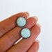 Tiny stud earrings greyed jade earring studs