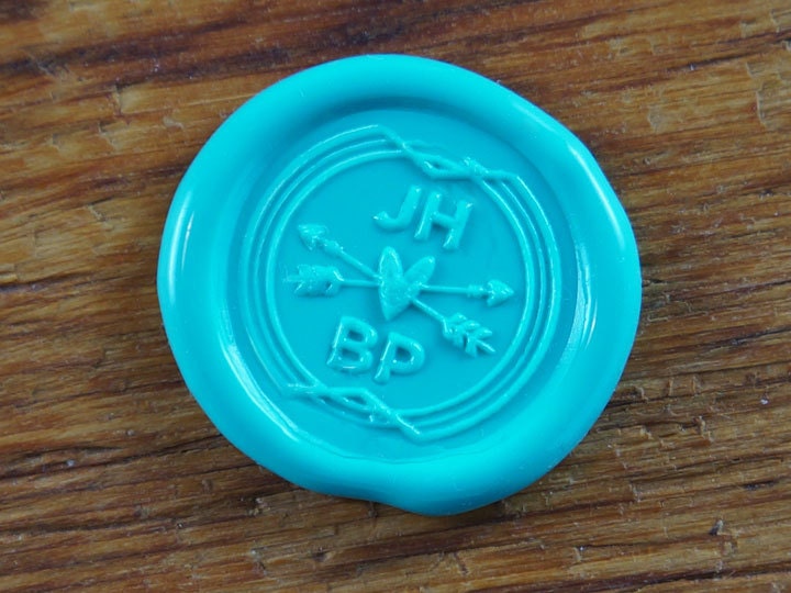 CUSTOM-DESIGNED Wax Seal Stamper: 1" (One Inch) Diameter,  ArrowHeart 001