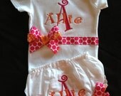 Custom Personalized Monogrammed Onesie & Bloomers...Bodysuit Diaper Cover for BaBy GiRl