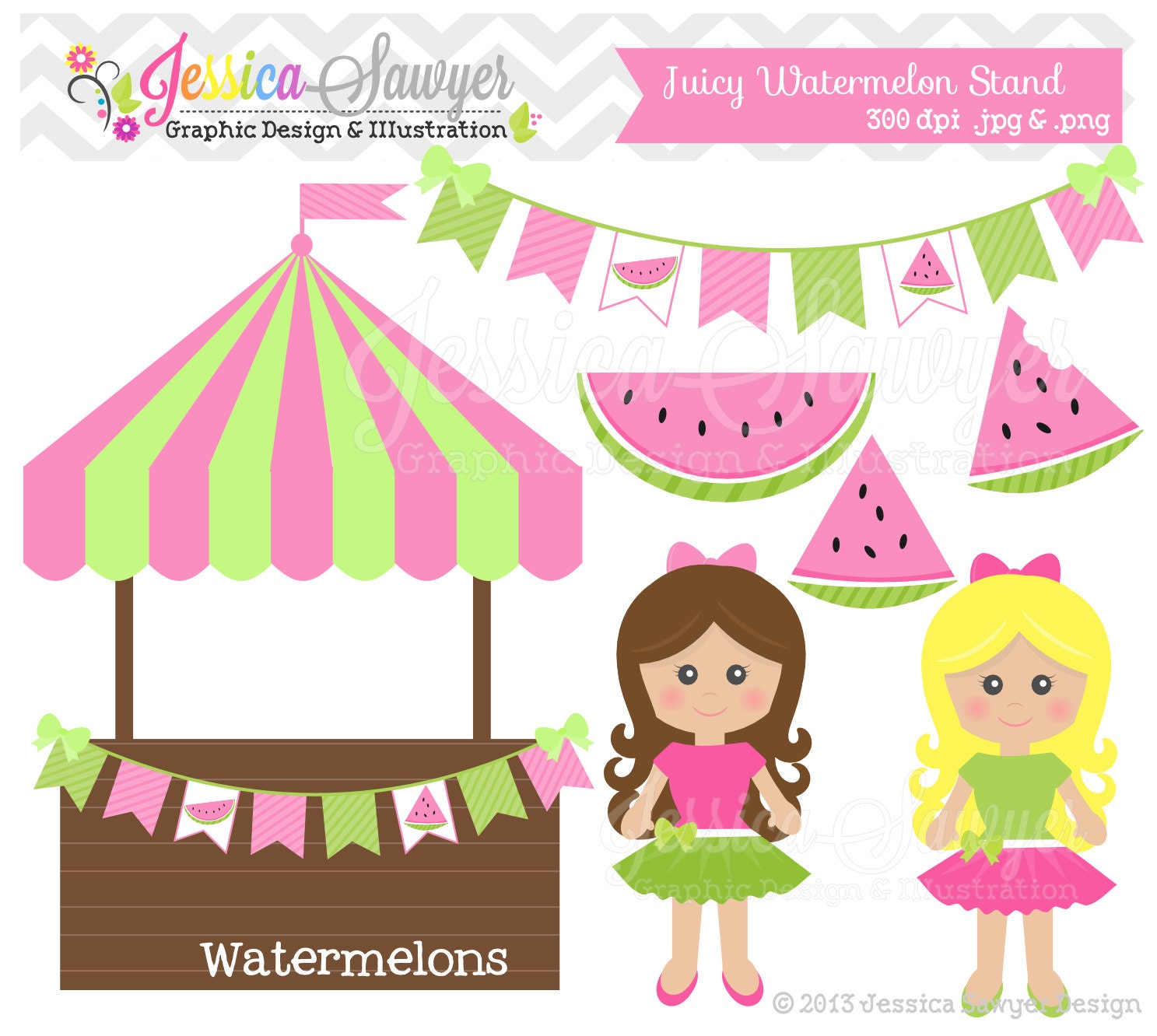 INSTANT DOWNLOAD, watermelon clipart, fruit clip art, for commercial use, invitations, greeting cards Il_570xn