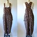 Vintage 90's overalls / floral print / grunge boho / oversized S M small medium