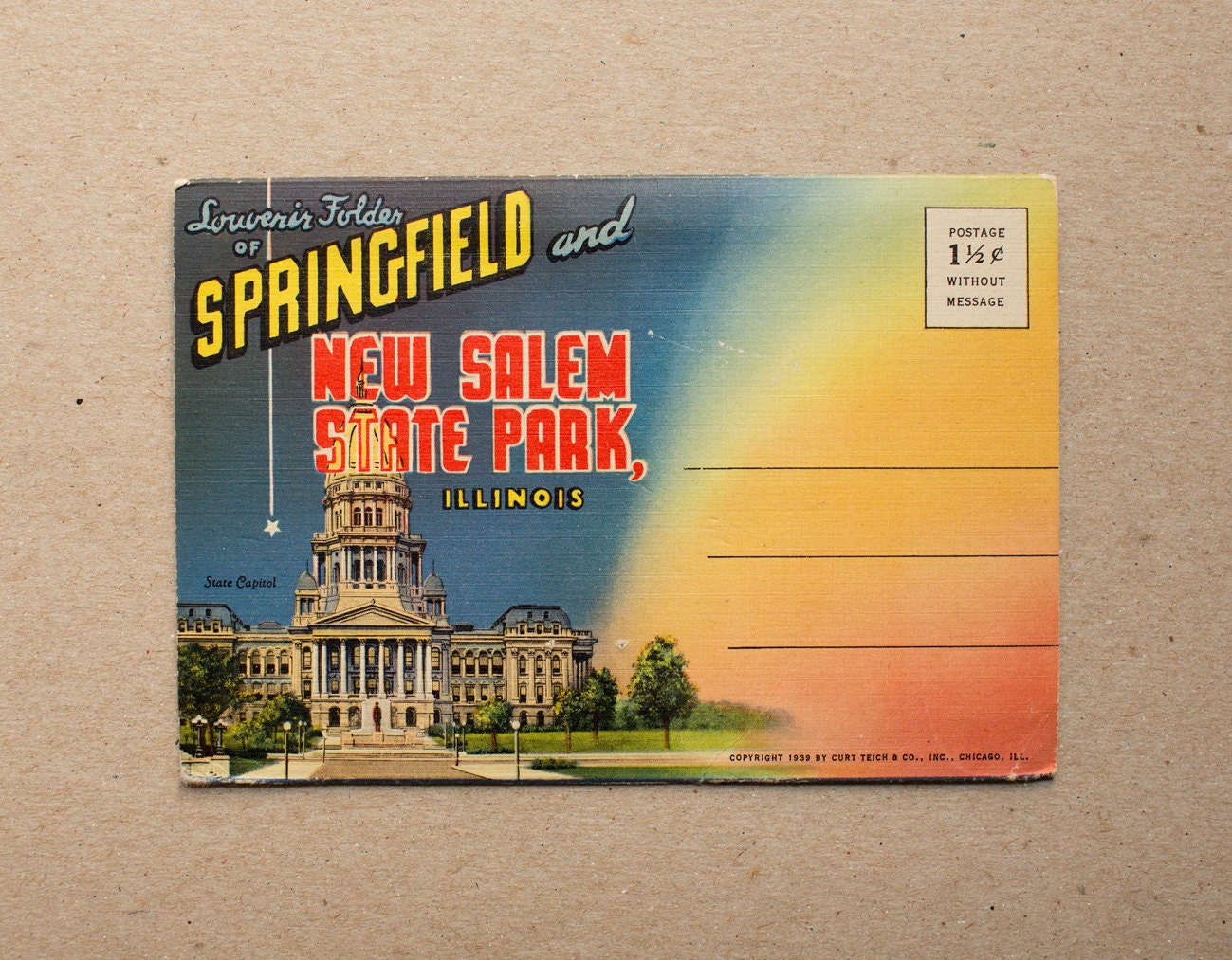 Souvenir Postcard Folder of Springfield, Illinois