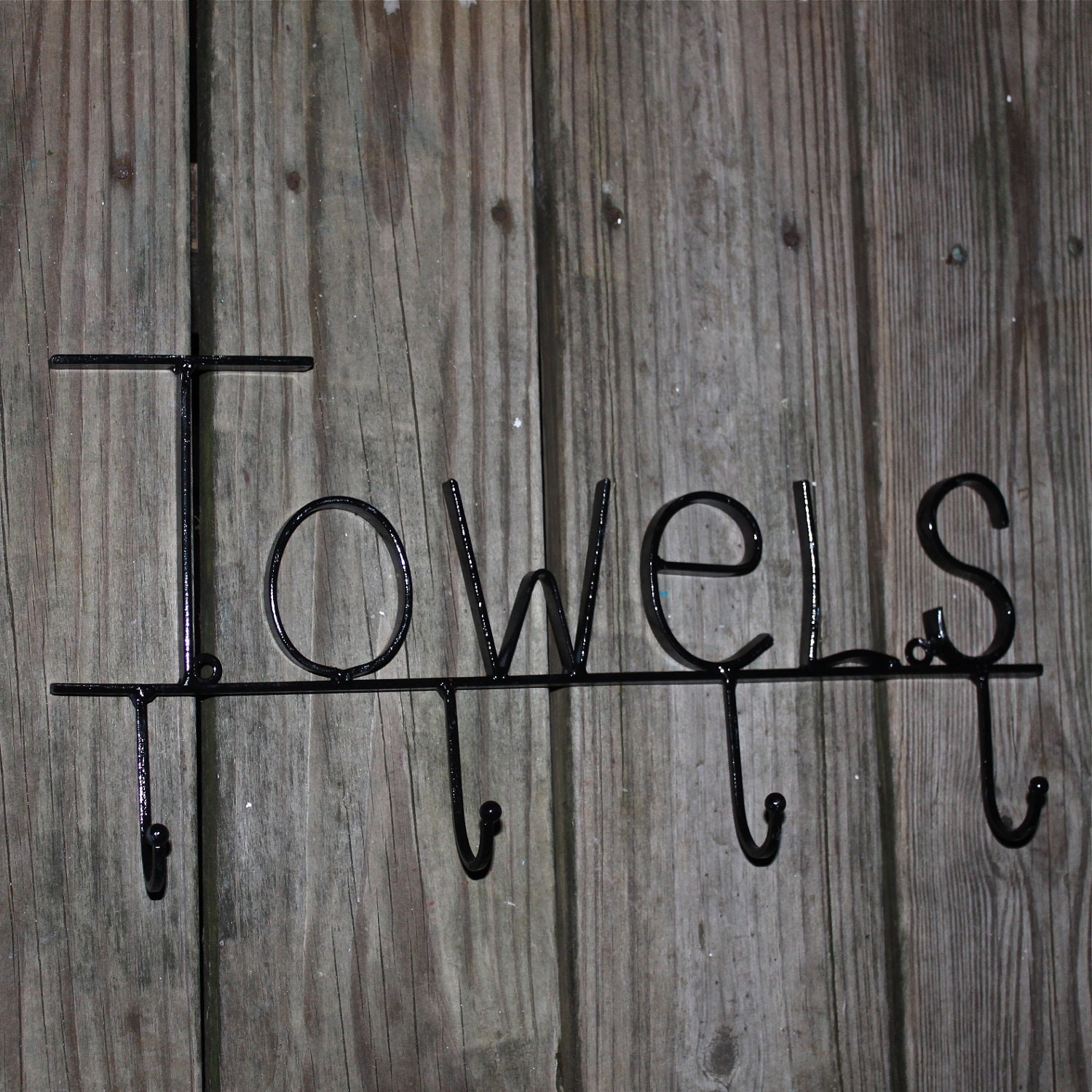 TOWELS Wall Hook/ Turquoise/ Bath, Beach Towel, Robe Hanger/ Shabby Chic/ Bathroom, Pool House Fixture/