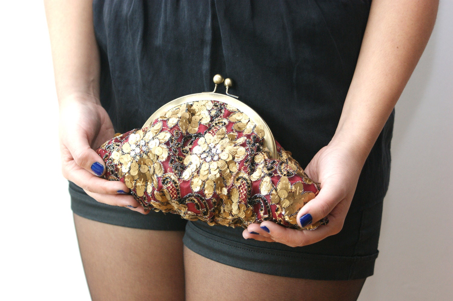 Sequin Cutch  Jewel Embellished purse bag