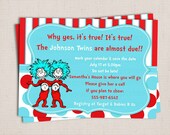 Thing 1 Thing 2 Twins Adorable Baby Shower Custom Printable Shower Invitation Digital File Il_170x135