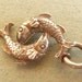 Vintage English Sterling Silver Charm Zodiac Sign pisces Fish Bracelet charm Pendant
