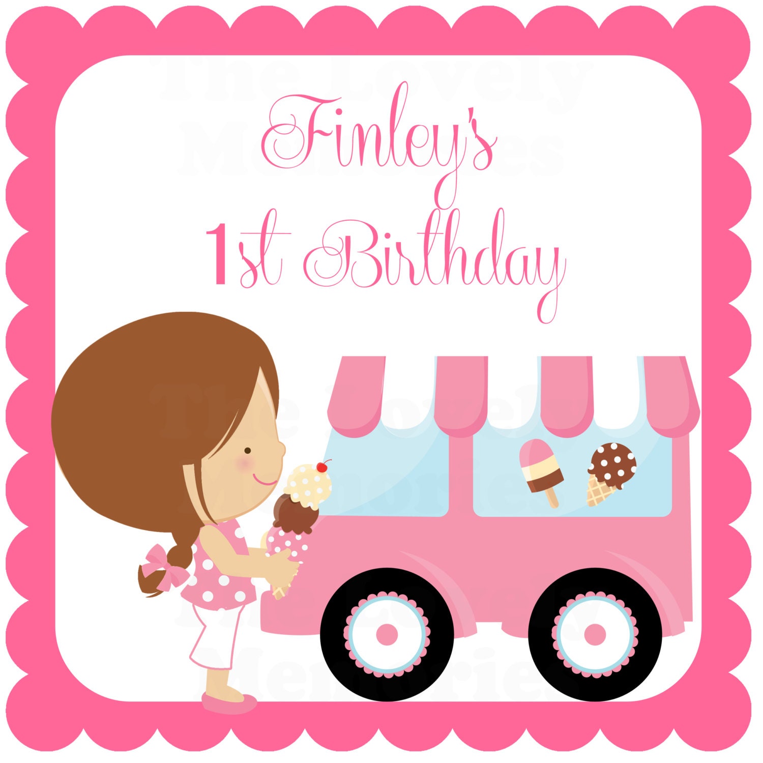 Girls Ice Cream Birthday Party Theme - Printable Door Sign Il_170x135