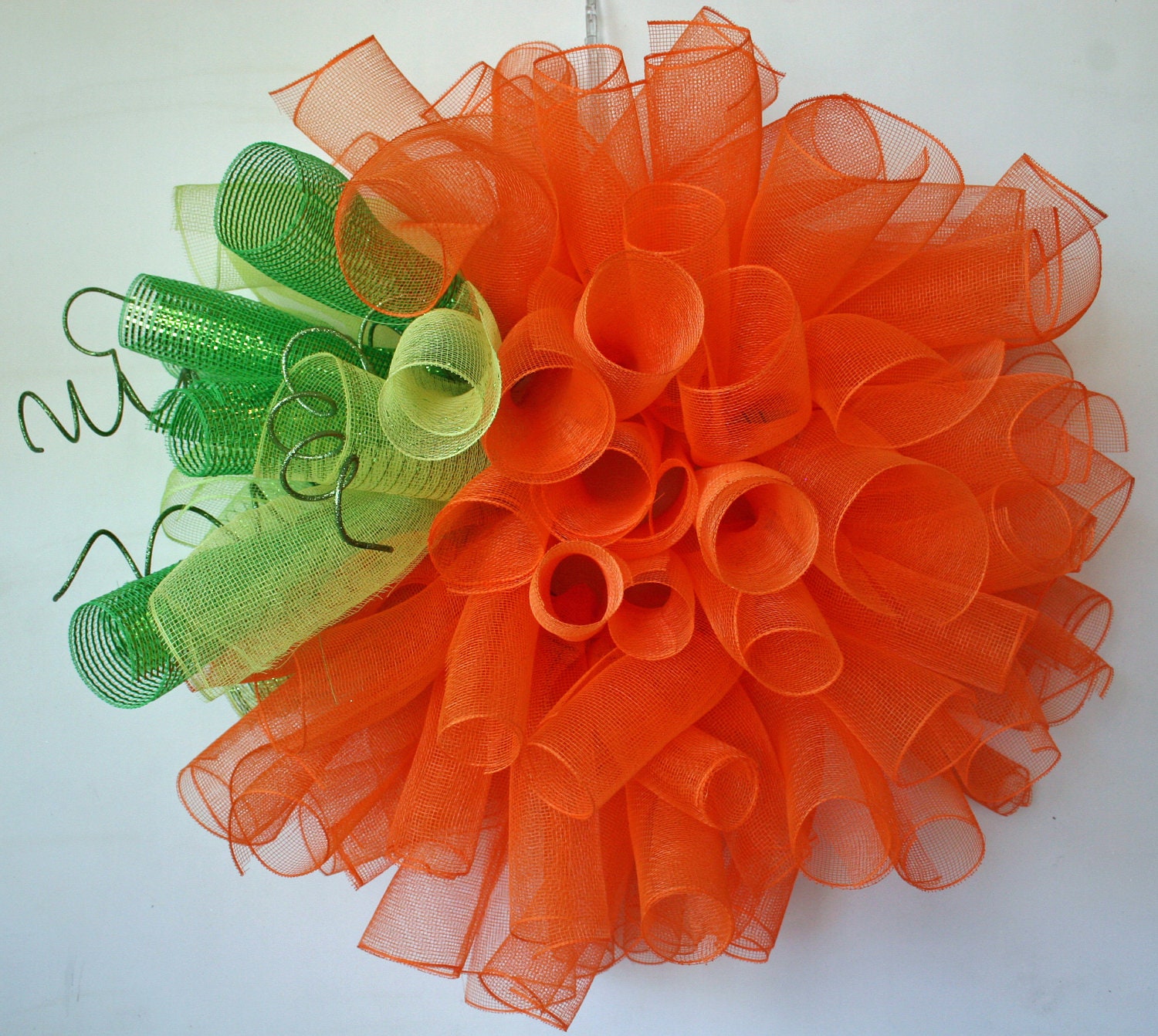 Custom Halloween Wreath, Fall Wreath, Autumn Wreath, Thanksgiving Wreath, Custom Curled Deco Poly Mesh 32 Inch Pumpkin Wreath