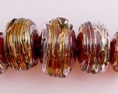 Item 3017 Silver glass blown hollows, set of 5 soft glass beads