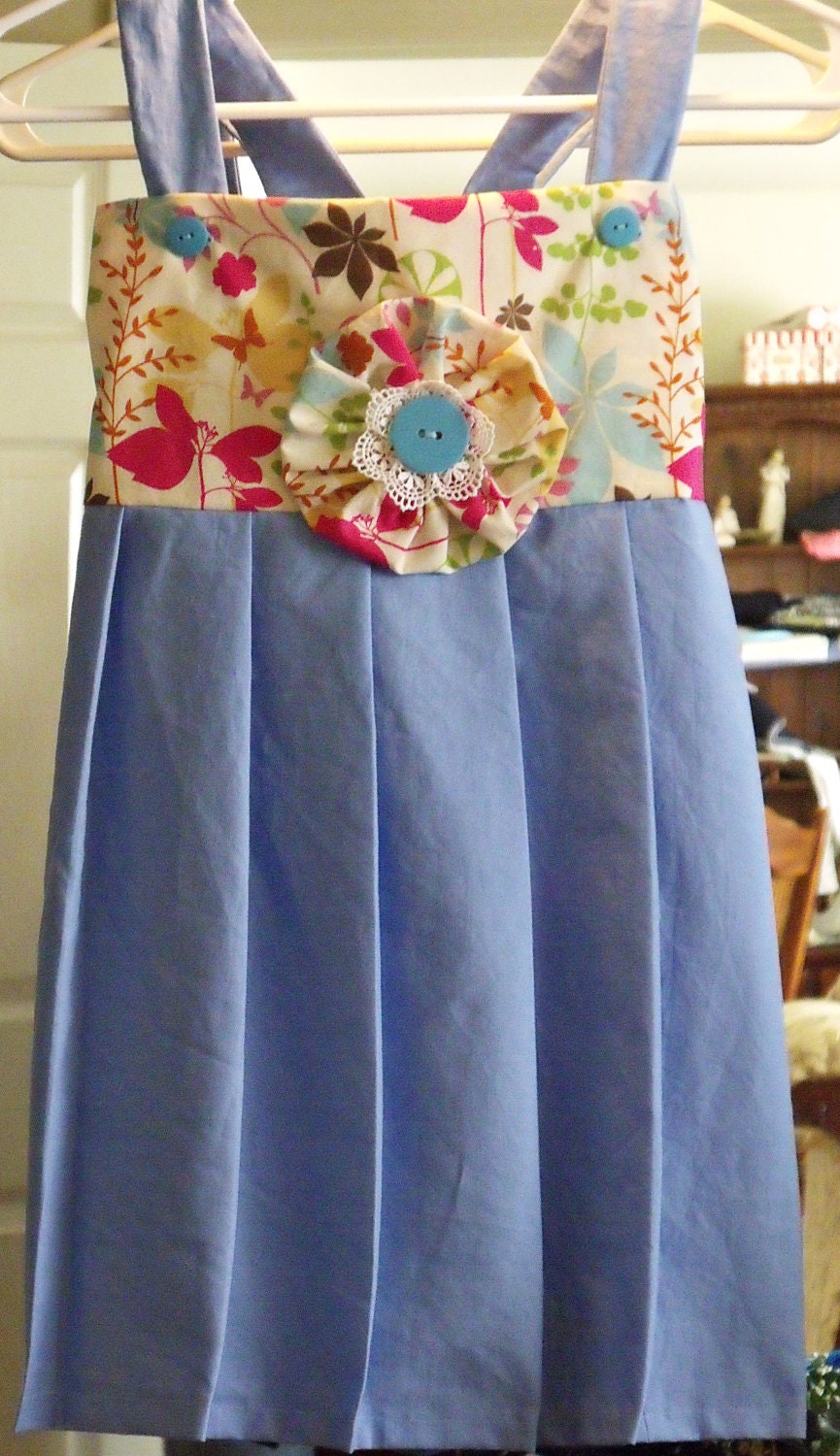Calico Pleated Girls Dress Size 5T Clearanced from 22.00 to 18.00