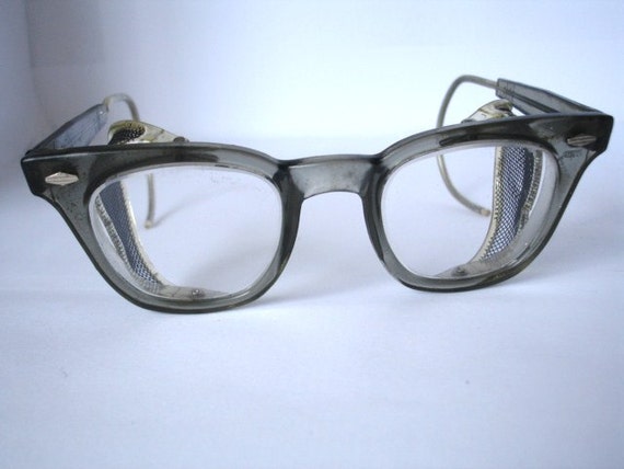 Vintage Mens Horn Rimmed Safety Eyeglasses See Our By Myspecs 1668