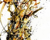 LARGE 30x22 Original Painting - Abstract Expressionism - Modern Home Decor - Wall Art - Indian Yellow and Black - 7999.081109