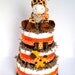 Giraffe Diaper Cake - Giraffe Theme Orange & Brown Baby Diaper Cake Centerpiece - 3 Tier - Shower Decoration and Gift