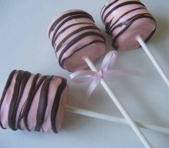 Jumbo Marshmallow Pops Chocolate Dipped Birthday by MarieGrahams