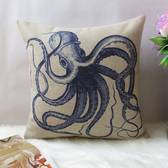 blue octopus pillow