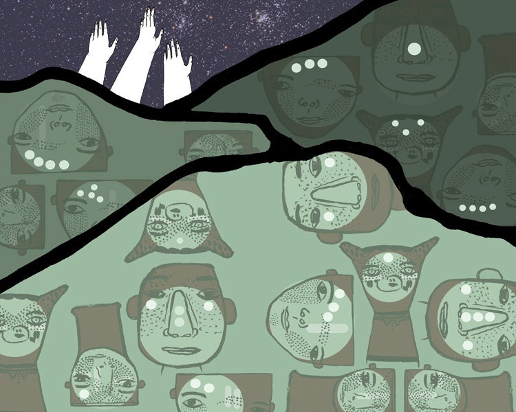 Reaching for Stars - Limited Edition Art Print of Original Illustration - Memory Collaboration