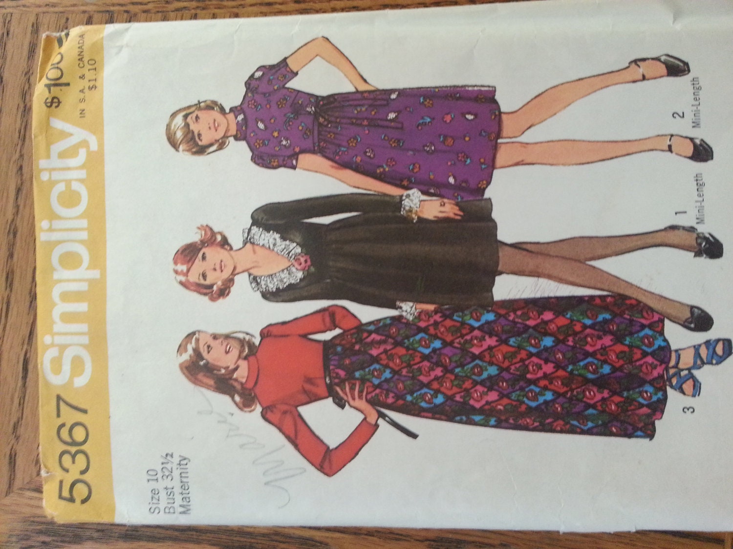 Simplicity Maternity Pattern Retro Dresses 5367 Women Sewing Pregnancy Vintage