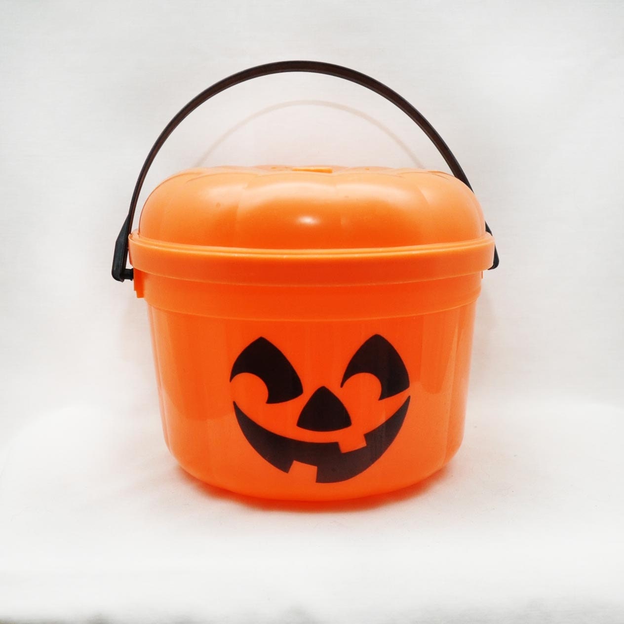 Vintage Bright Orange McDonald's Trick-or-Treat Plastic Buckets, Jack 'o Lantern, McPunk'n and McBoo