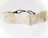Golden Lace Headband Wedding Headpiece Bridal Hair Accessories
