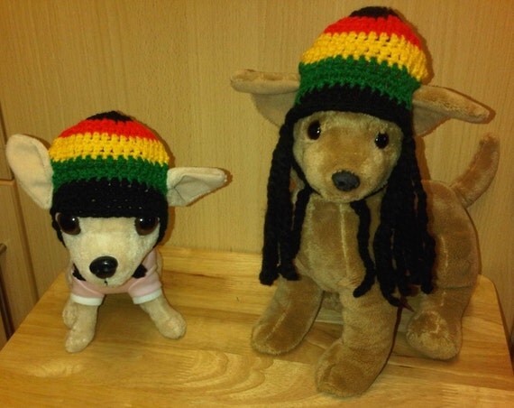 Slouchy rasta peak cap dog hat with or without by PimperedPooch