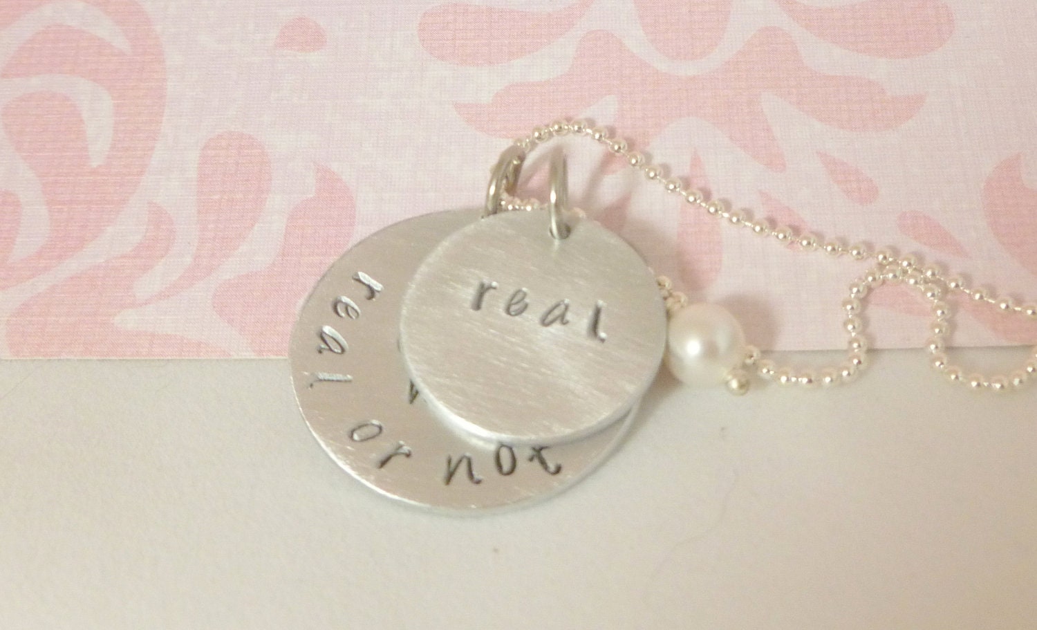 Hunger Games Jewelry Accessories - Hand stamped Real or not real, real, Necklace