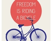 Freedom Bicycle Print. Color Combination Choice