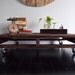 ON SALE All Pallet Coffee Tables - Black Cat Blades Dark Stained Pallet Coffee Table - Wide and Low