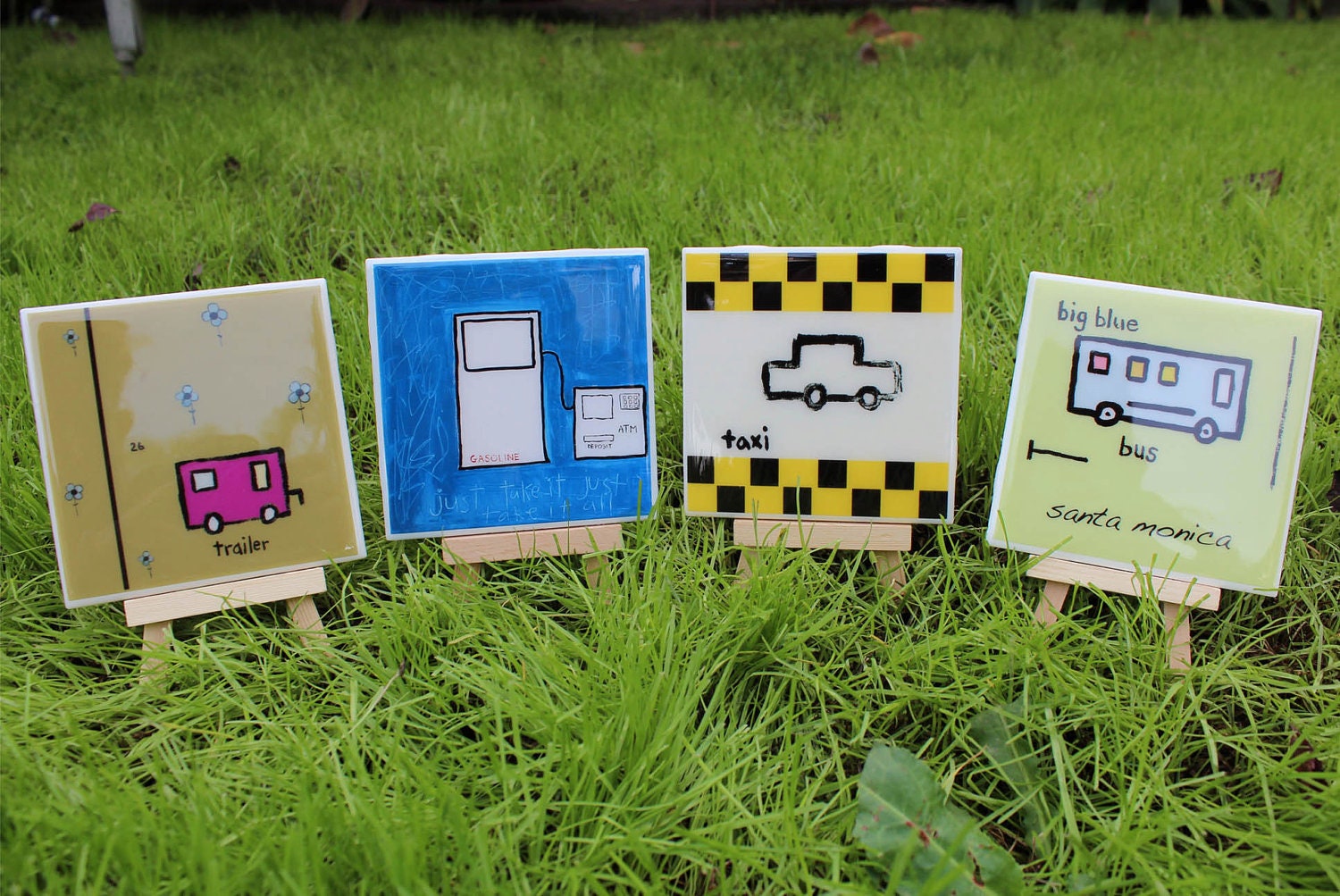 Transportation Coasters - Set of 4