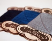 3 Cards Of Dark Blue, Blue And Silver Grey Vintage Thread - TheTwoLabsVintage