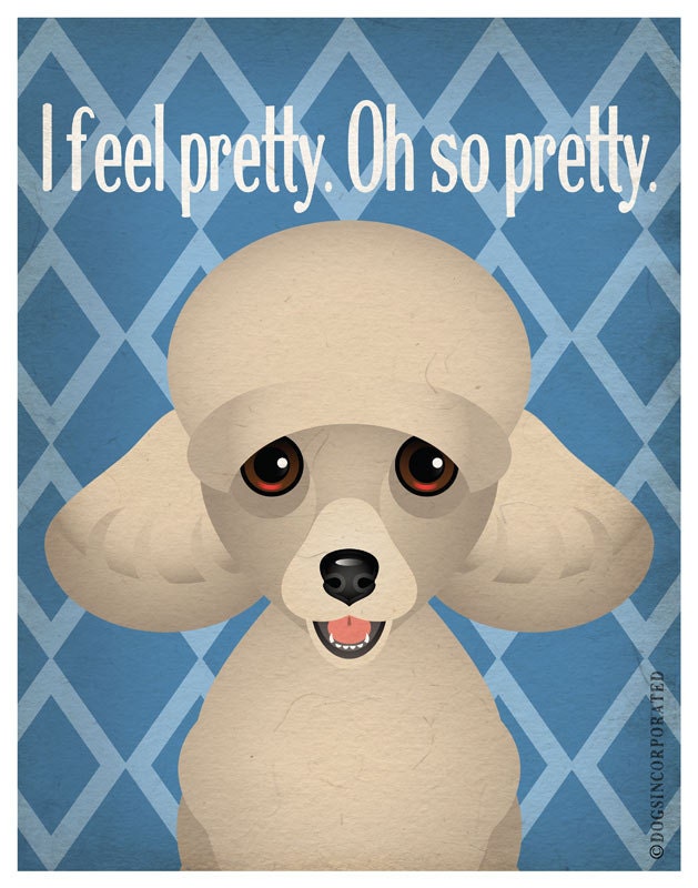 Poodle Funny Dogs Original Art Print - Humorous Dog Breed Art -11x14- Funny Dog Poster - Dogs Incorporated