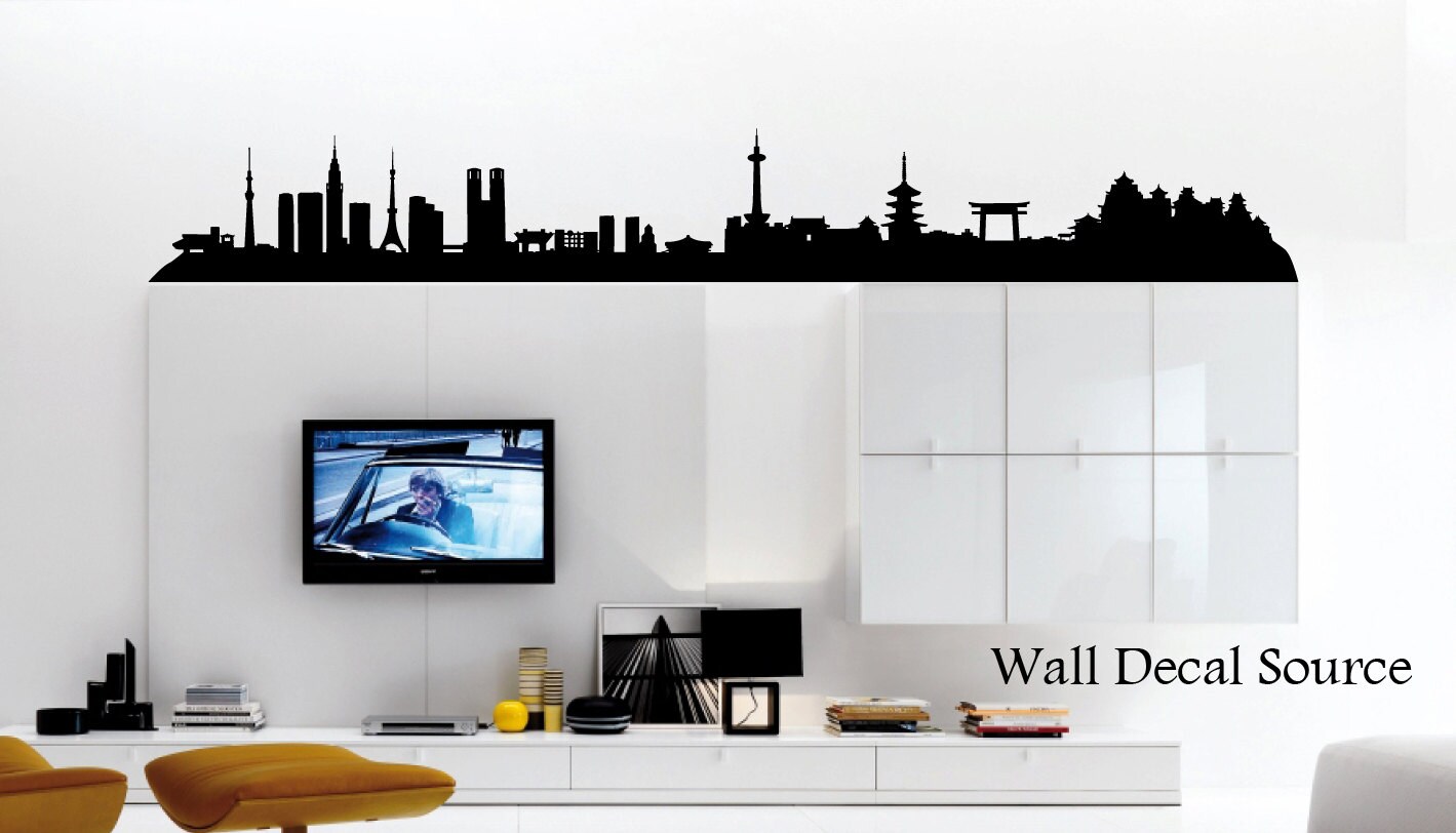 Japan Skyline Silhouette Wall Decal Japan Wall by WallDecalSource