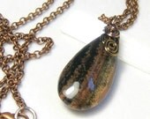 Lodolite Garden Quartz Teardrop Necklace Bohemian Jewelry