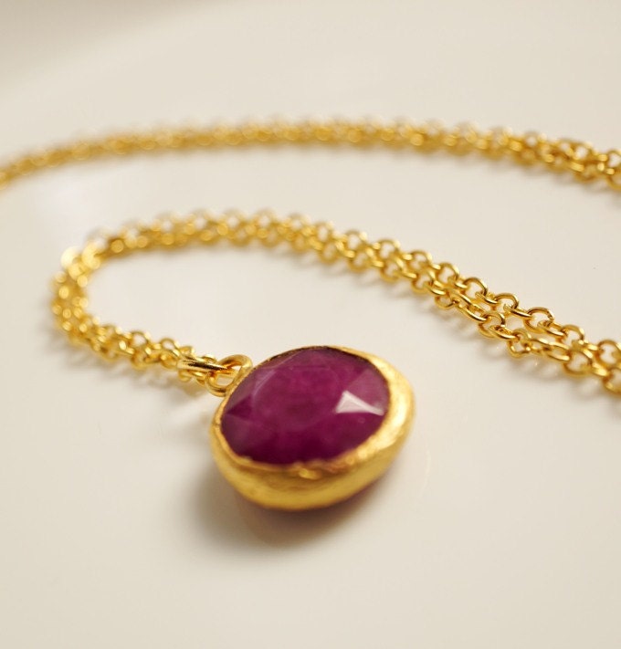 Pink Jade simple necklace-minimal delicate jewelry