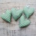 Mint heart magnet sachet Valentine Day decor, Valentine gift green white cotton shabby chic cottage chic