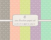 Patterned Digital Paper Pack // One Direction // 5 pieces // jpeg files // 300 DPI // Instant Download Il_170x135