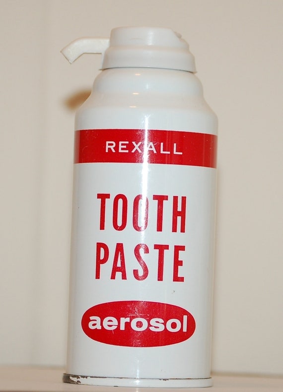 REXALL DRUG COLLECTIBLE Aerosol Toothpaste Can by Gottahaveheart