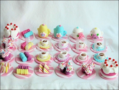 Pretty Tea Party Cupcake/Cake Toppers by LikeButter Il_570xn