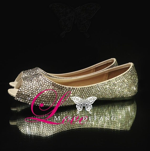 open toe bridal flats