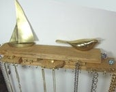 Jewelry Organizer Hanger Stacked Wood Honey Oak Rustic