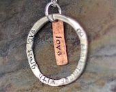 Do Small Things with Great Love Mother Teresa Quote Pure Silver and Copper Necklace