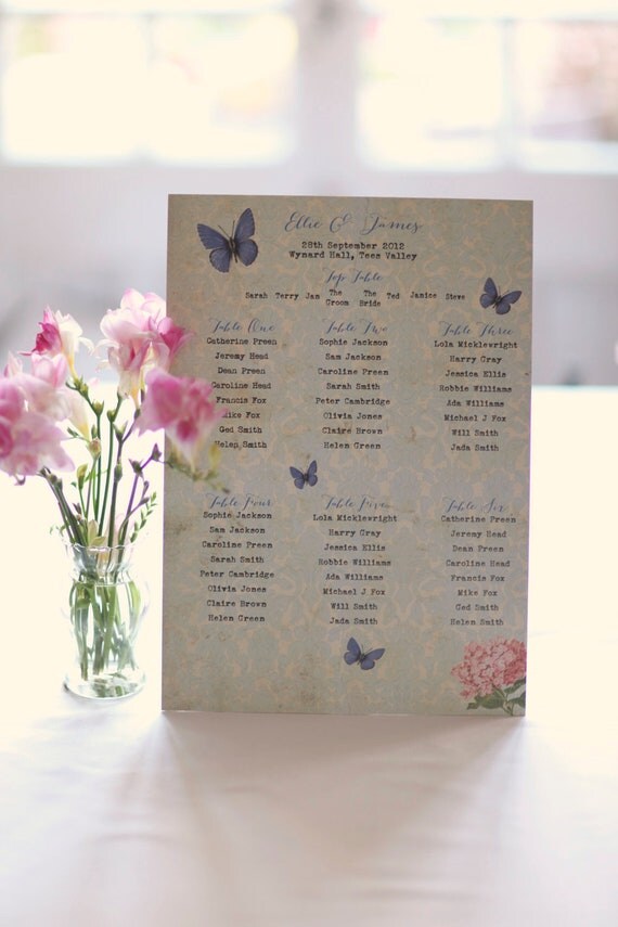 Country garden floral Table/Seating Plan ANY SIZE or COLOUR Il_570xn