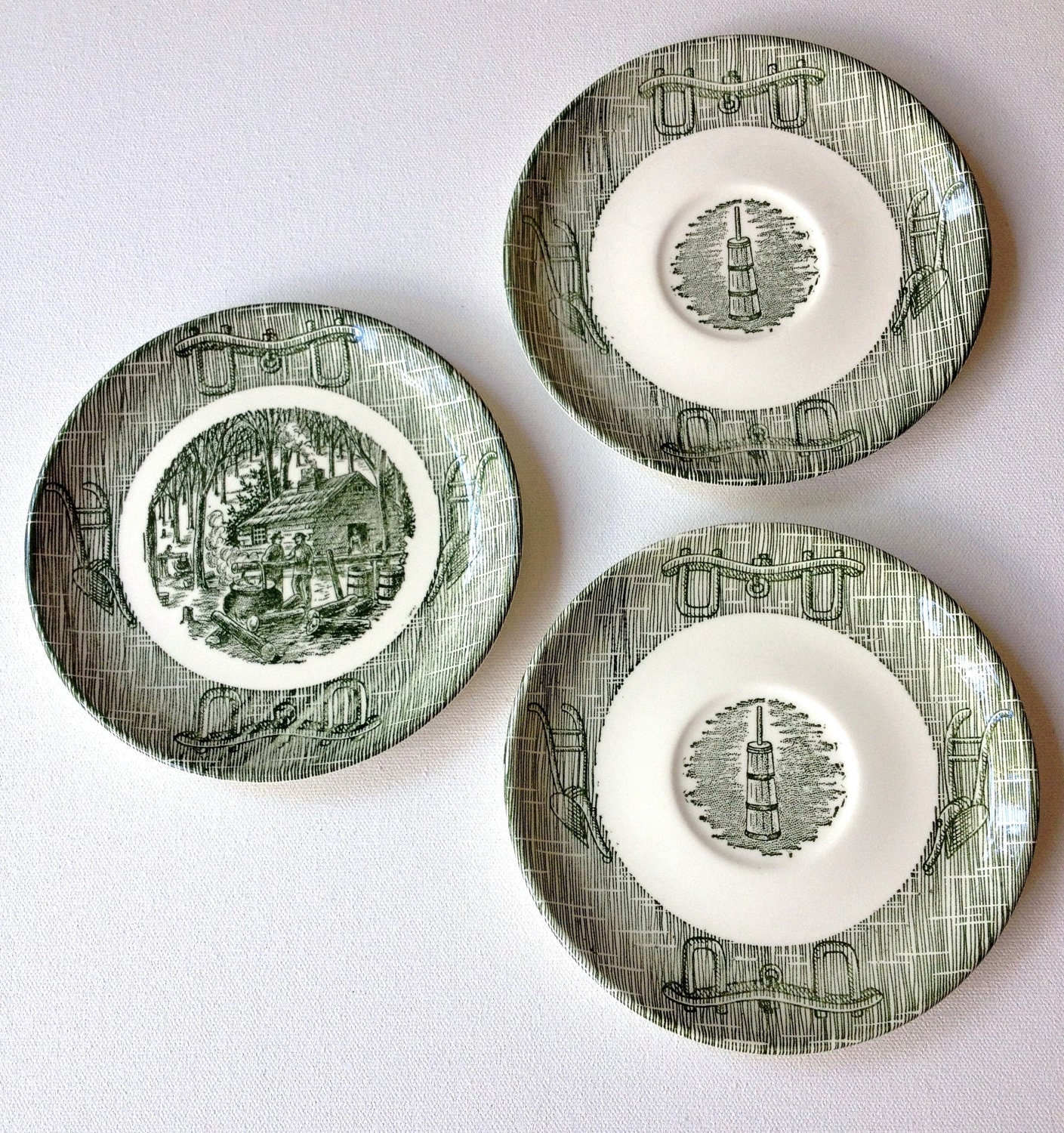 Vintage Dishes Green Dinnerware Scio China by AWorkofHeartVintage