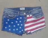 Custom Handpainted American Flag Shorts