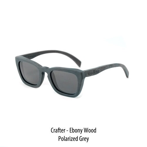 WoodRoze Wooden Sunglasses // Ebony Wood // Polarized Grey Lens //  Crafter