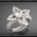 14K Gorgeous Unique Flower Diamond Engagement Bridal Wedding Ring.