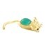 Vintage Green Cat Pin Brooch with Swinging Tail