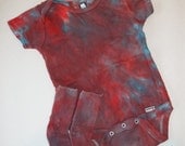 Hand Dyed Red, Blue and Purple Onesie with Socks 18 Mo